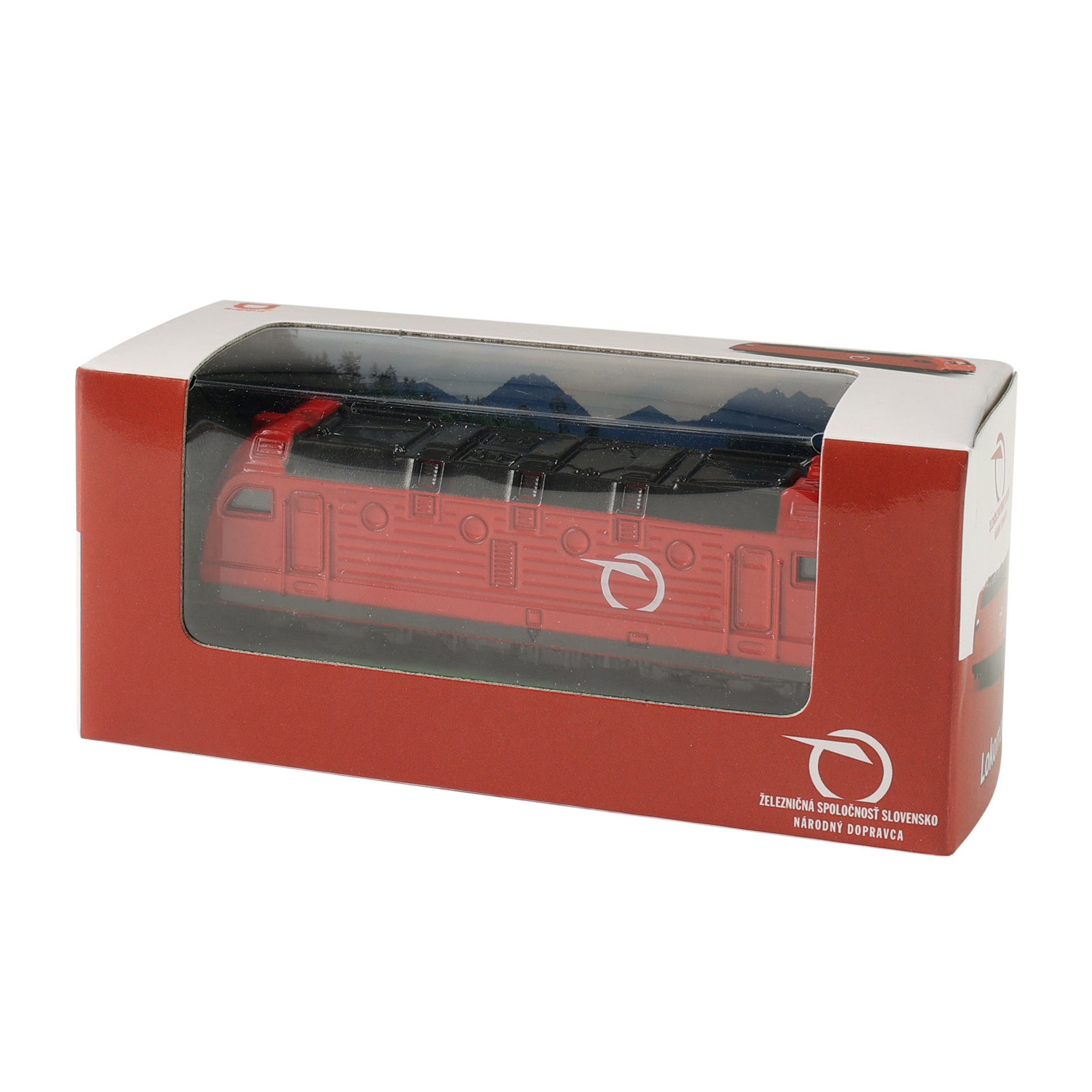 Metal locomotive ZSSK red 9 cm.