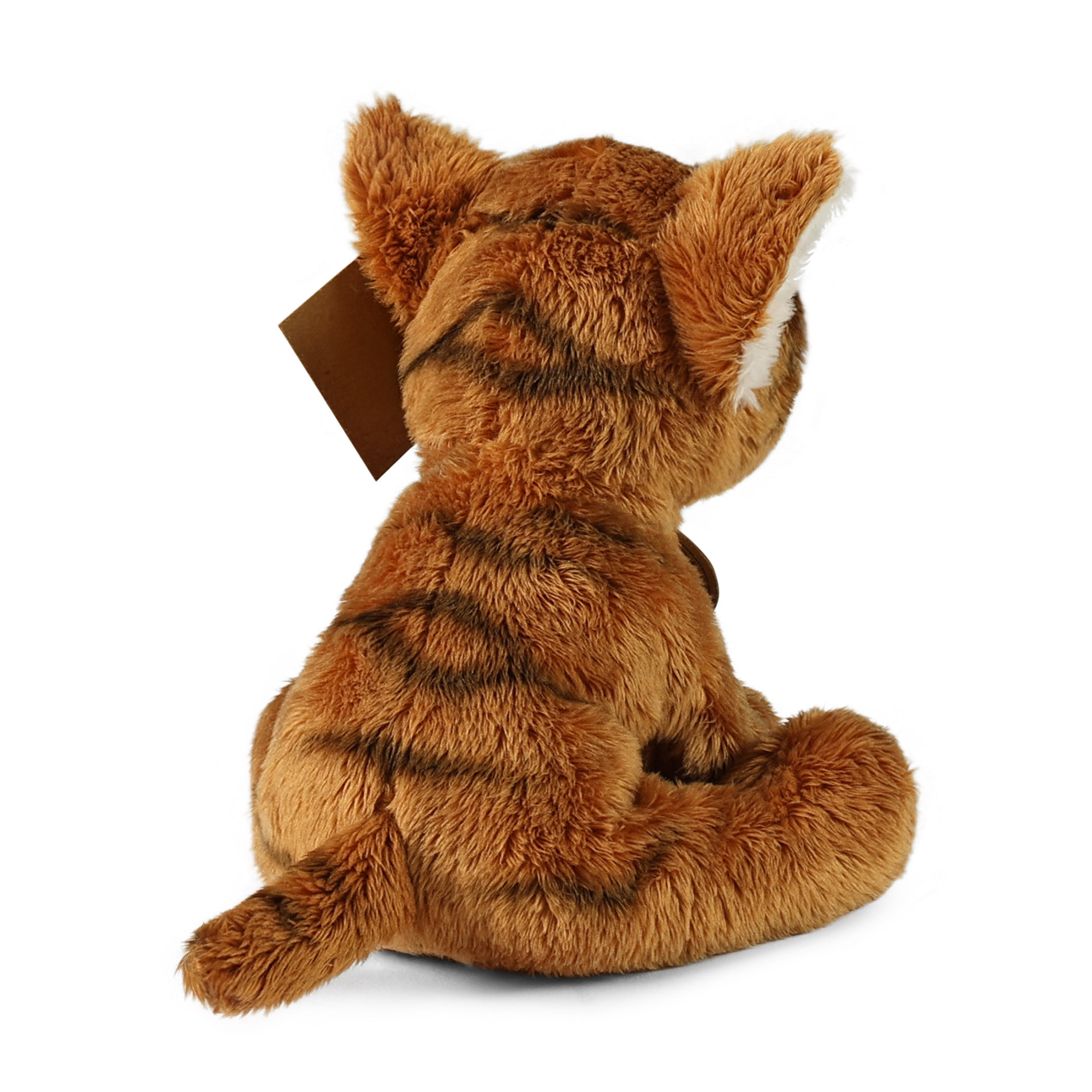 Plush kitten, ginger, sitting, 14 cm. Eco friends