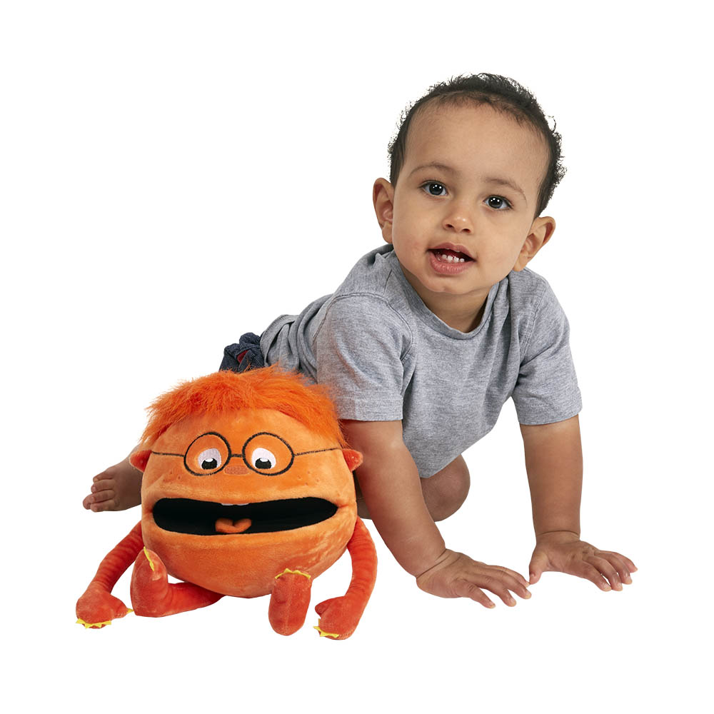Theater doll Baby Monster orange 35 cm.