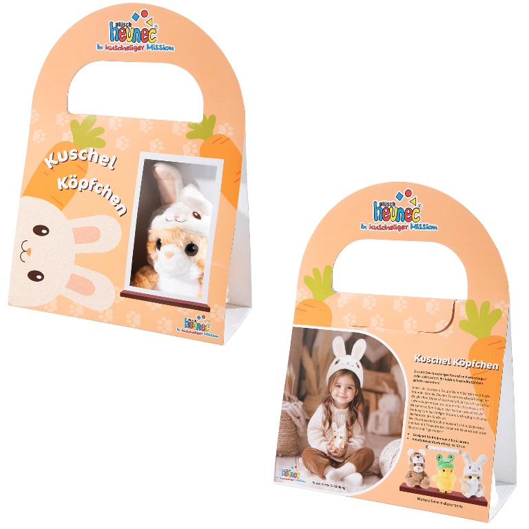 Bunny Hat and Kitten Plush Toy Set with Bunny Hat