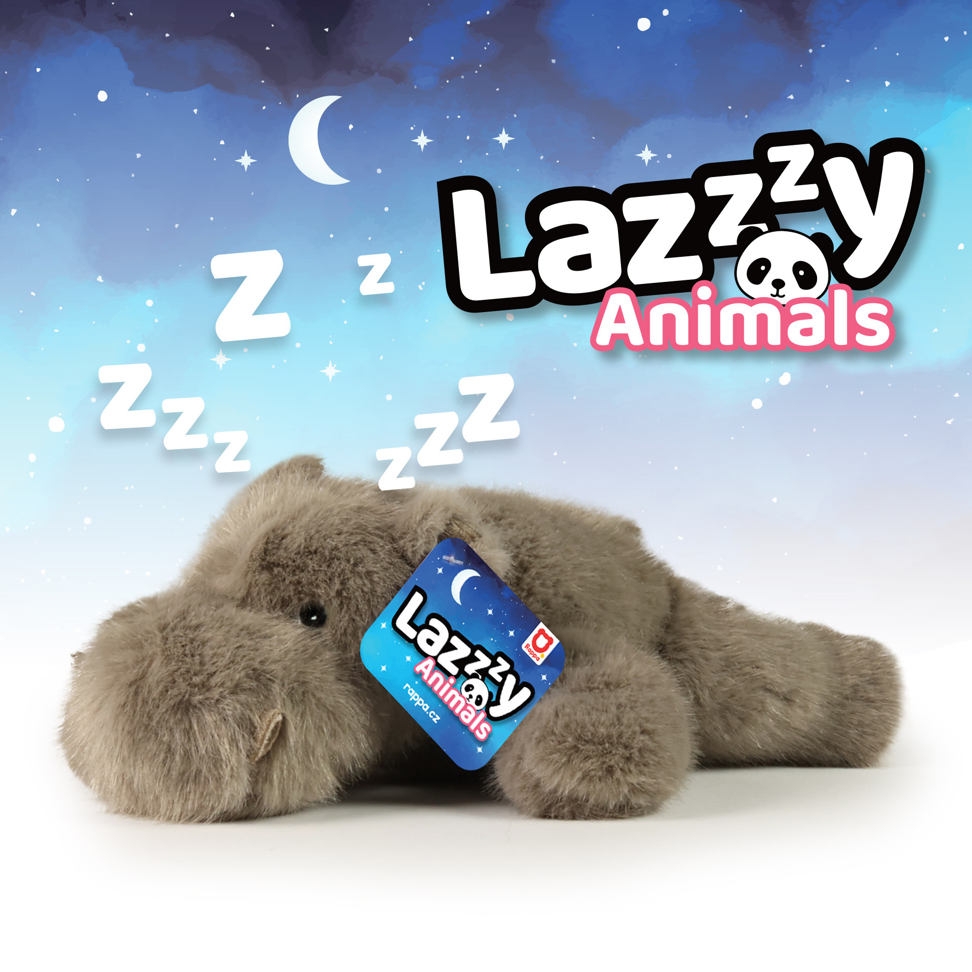 Plush Hippopotamus 29 cm. lying down LazyAnimals series