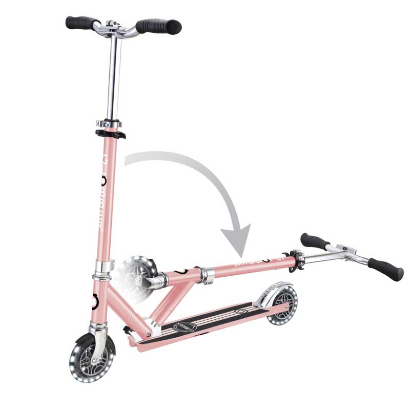 Aluminum children's scooter GLOBBER FLOW ELEMENT LIGHTS - rose gold