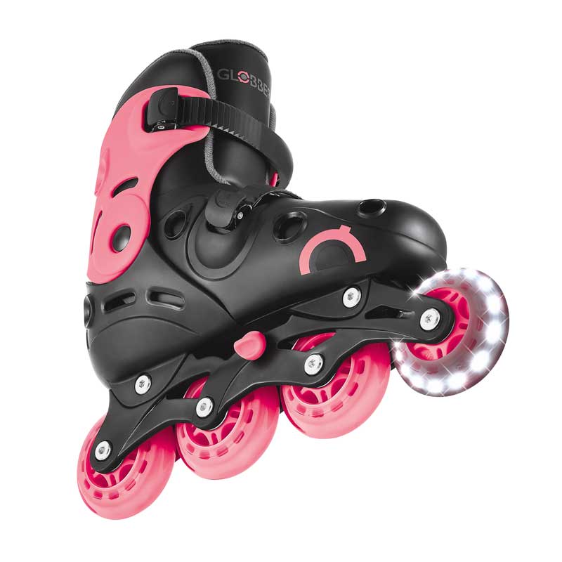 Children's roller skates with light-up wheels Globber, size 34-37, pink