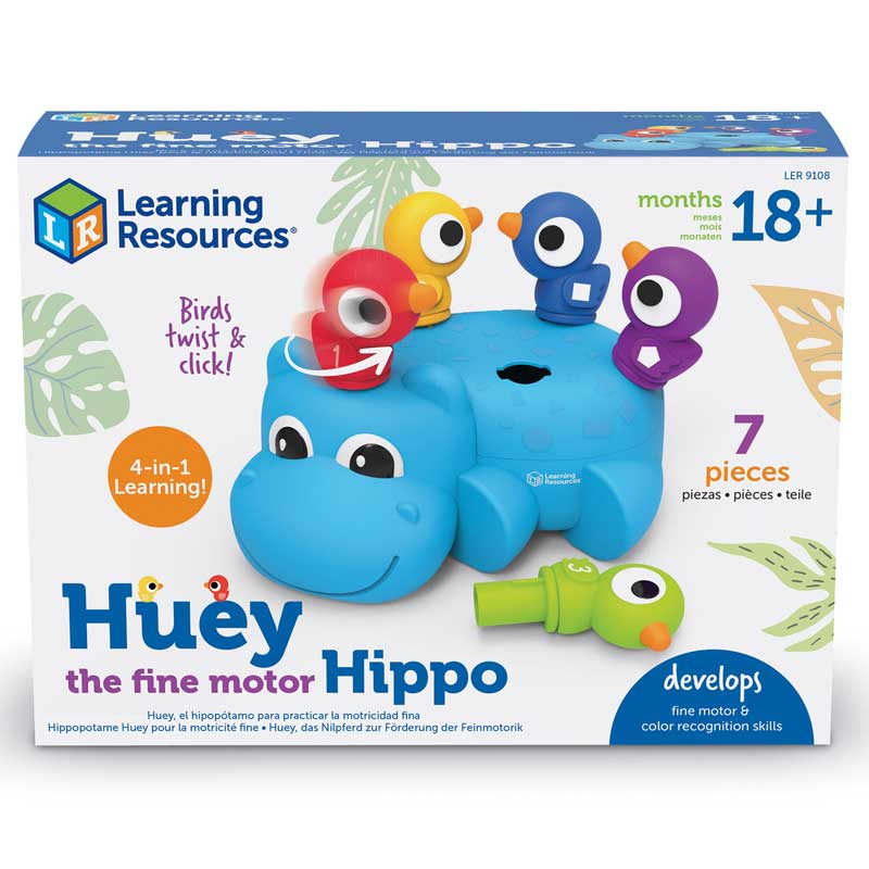 Baby toy for fine motor skills - Huey the hippopotamus