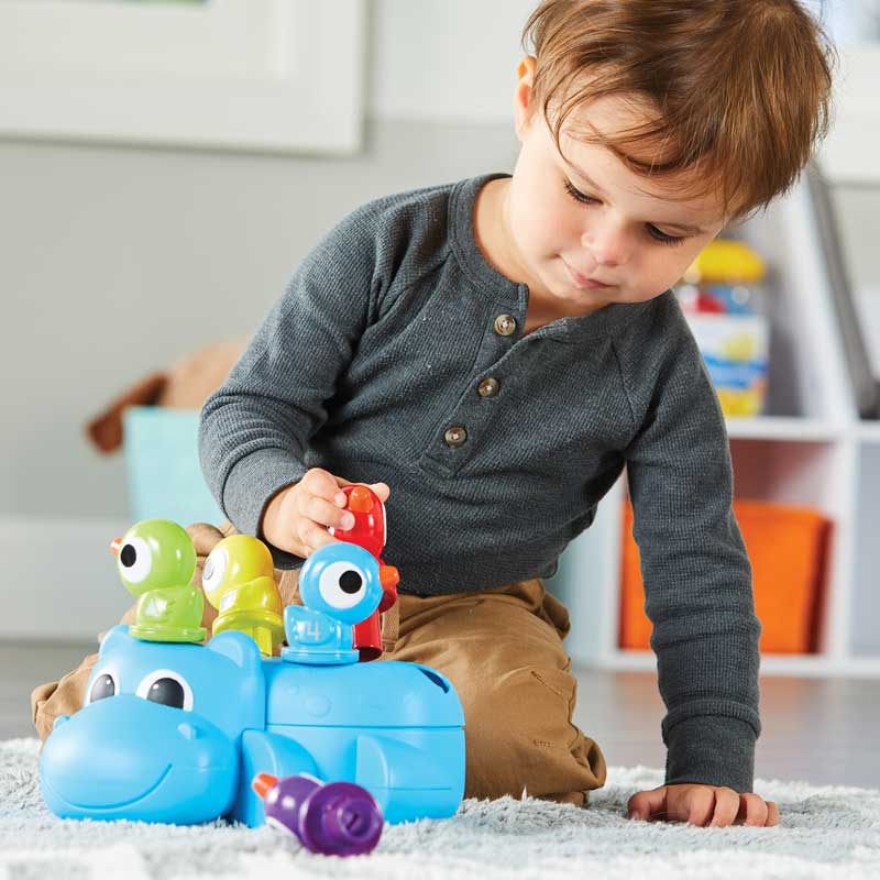 Baby toy for fine motor skills - Huey the hippopotamus