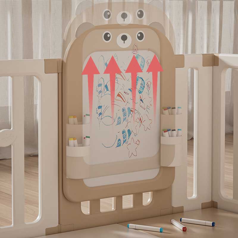 Baby fence with basketball hoop and drawing board - Owl
