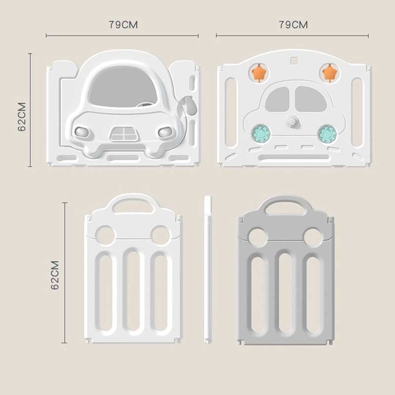 Baby fence with basketball hoop and activity board - Gray car