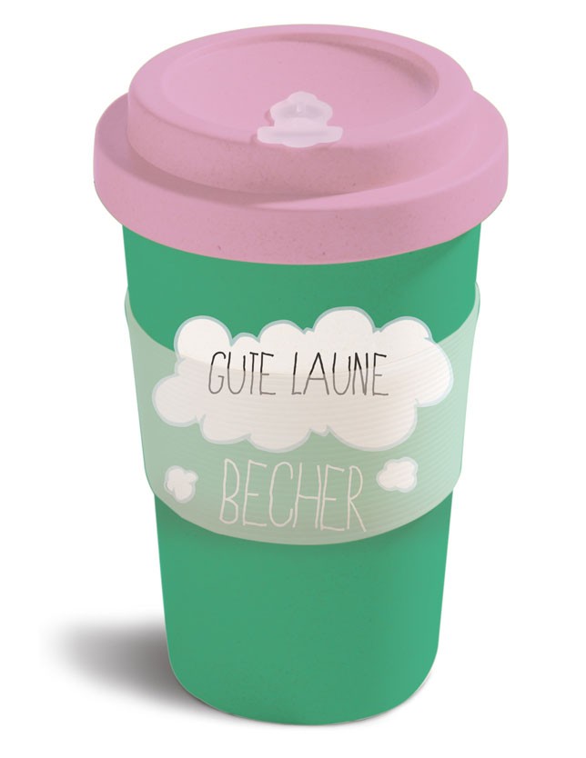 Mug with lid Theodor Unicorn, green