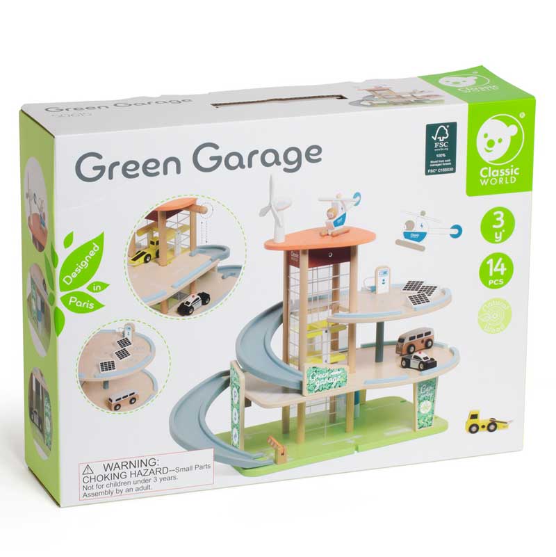 Wooden eco garage on 3 floors Classic World for children