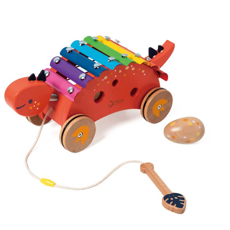 Wooden Xylophone Dinosaur Classic World for Pulling, 18+ months