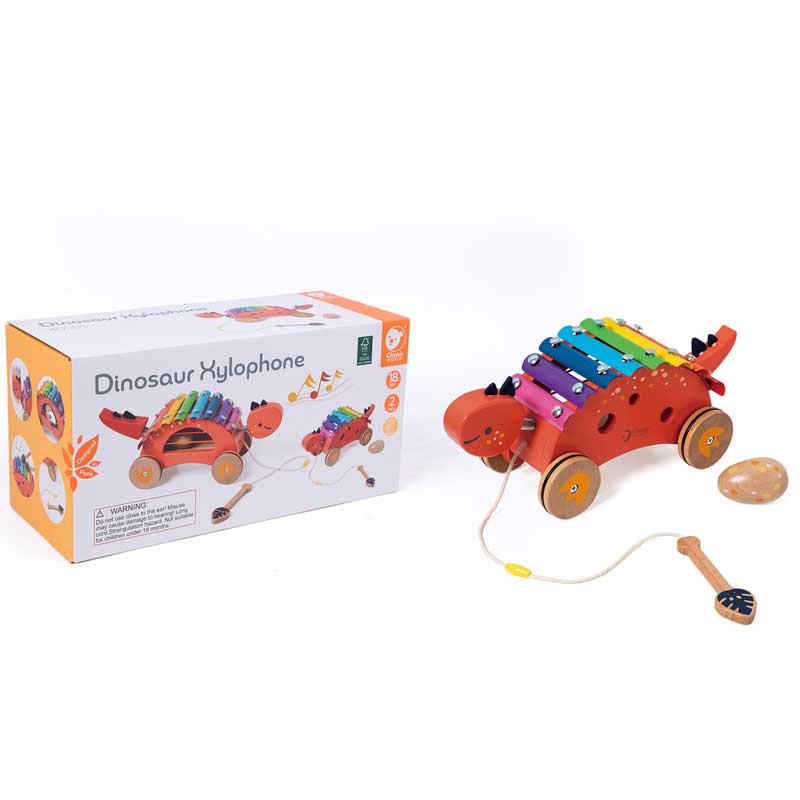 Wooden Xylophone Dinosaur Classic World for Pulling, 18+ months