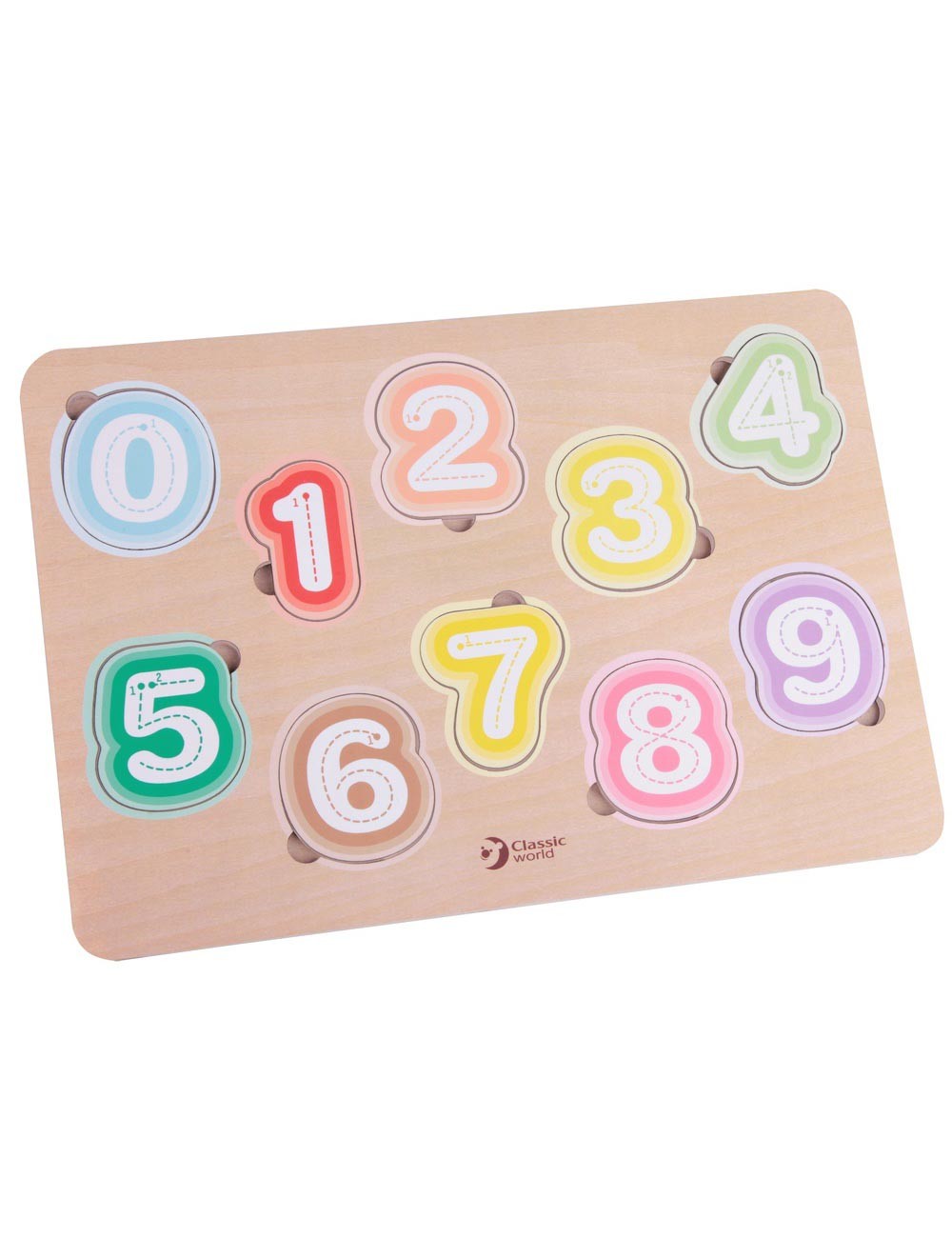 Wooden puzzle with numbers