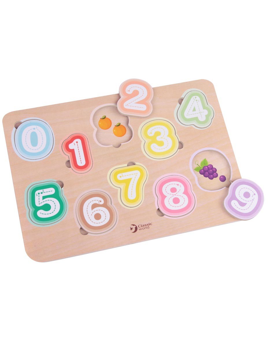 Wooden puzzle with numbers