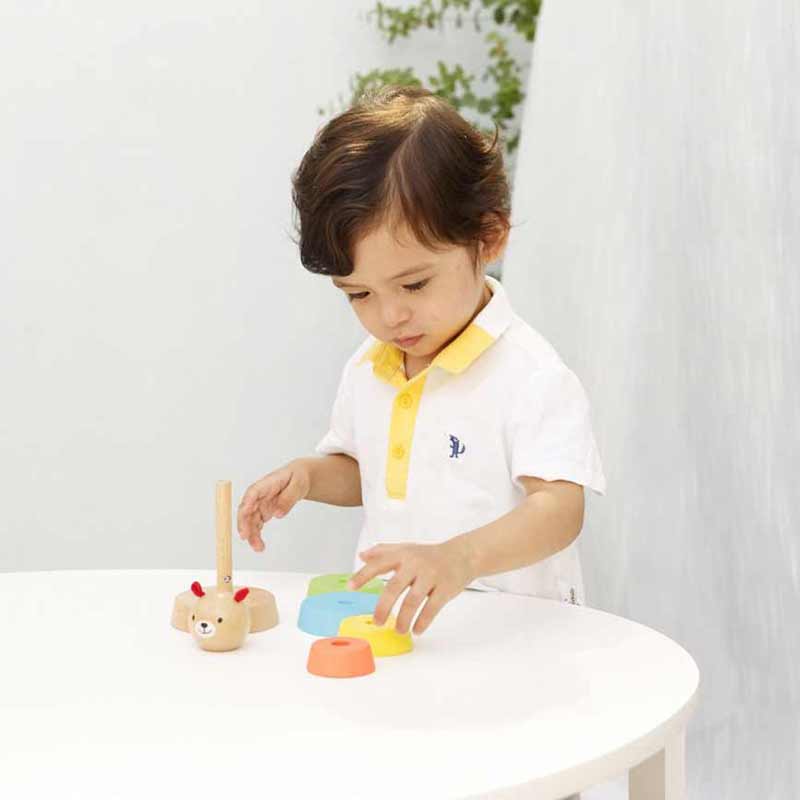 Wooden toy - stacking tower-bear
