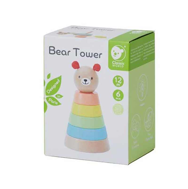 Wooden toy - stacking tower-bear