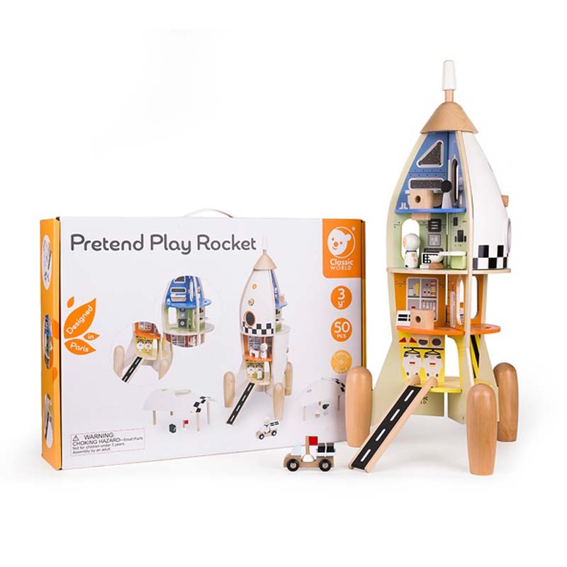 Wooden Activity Toy - Space Rocket