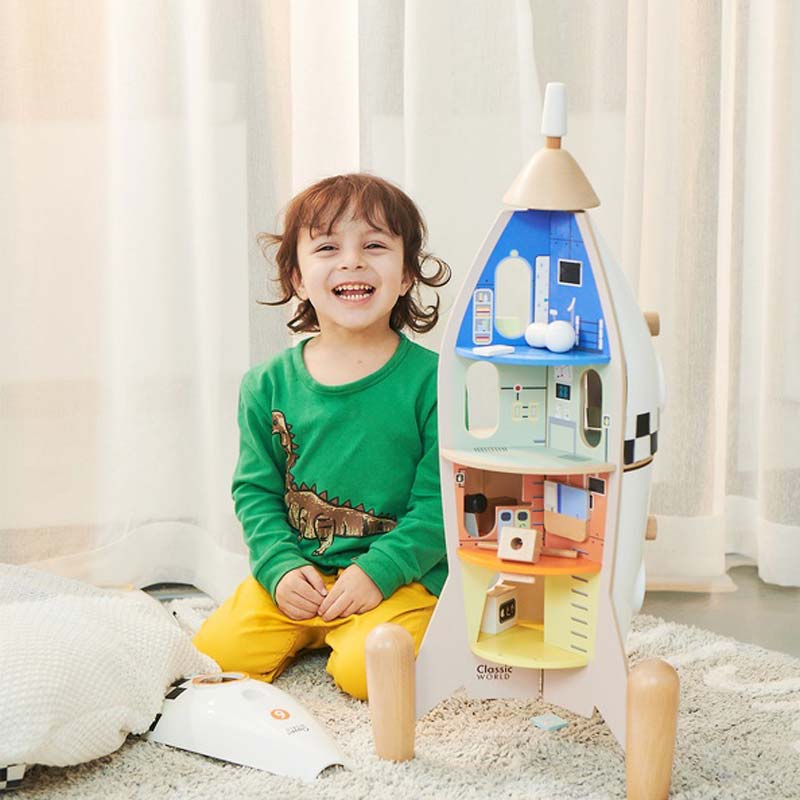 Wooden Activity Toy - Space Rocket