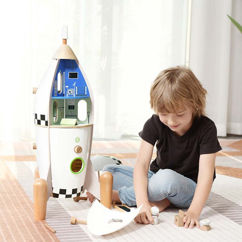 Wooden Activity Toy - Space Rocket