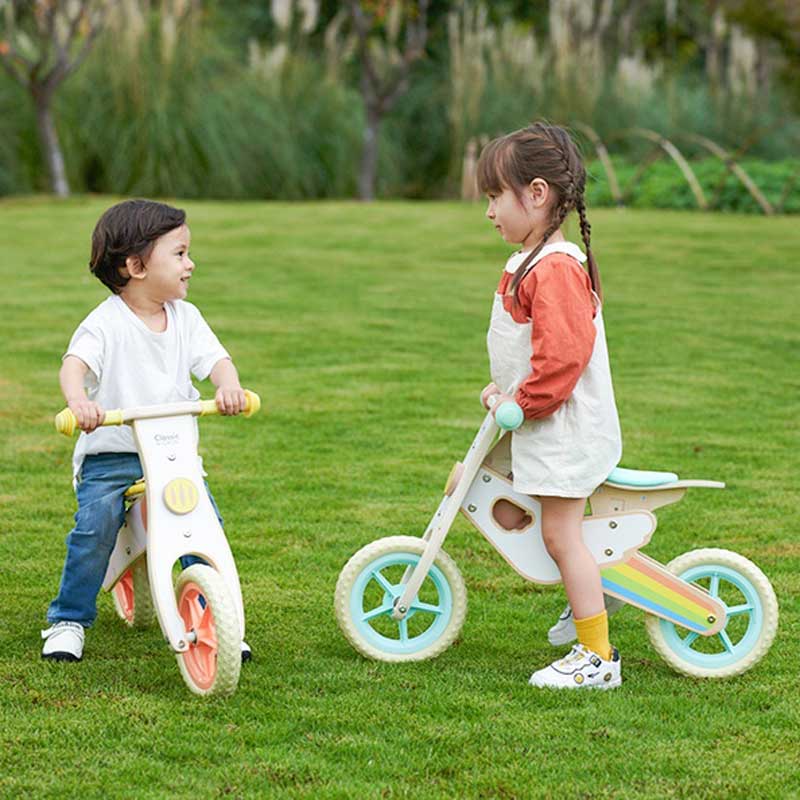 Wooden balance wheel in pastel colors