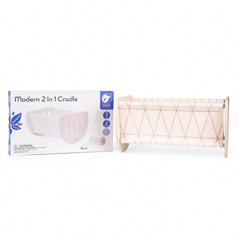 Wooden bed - swing 2 in 1 for dolls