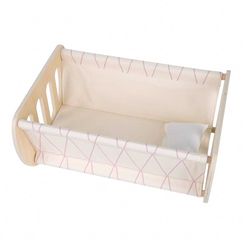 Wooden bed - swing 2 in 1 for dolls