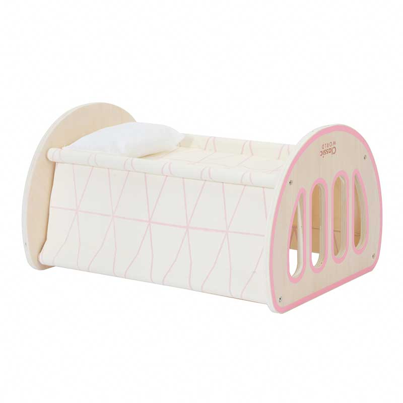 Wooden bed - swing 2 in 1 for dolls