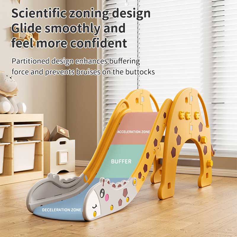 Children's slide in the shape of a giraffe 170 cm - yellow-orange