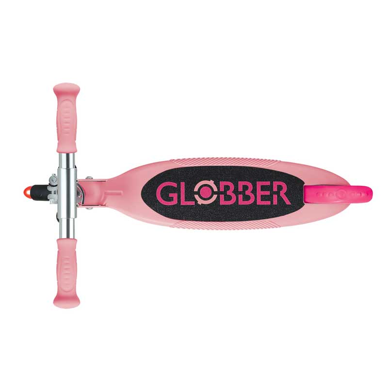 Детска сгъваема тротинетка с две светещи колела Globber Flow Foldable Junior - розова