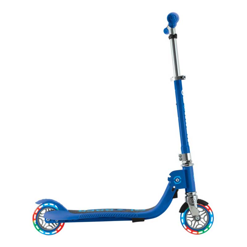 Children's folding scooter with two light-up wheels Globber Flow Foldable Junior - blue