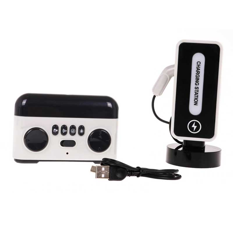 Crazon New Energy children's sports electric car with charging station, RC in white color