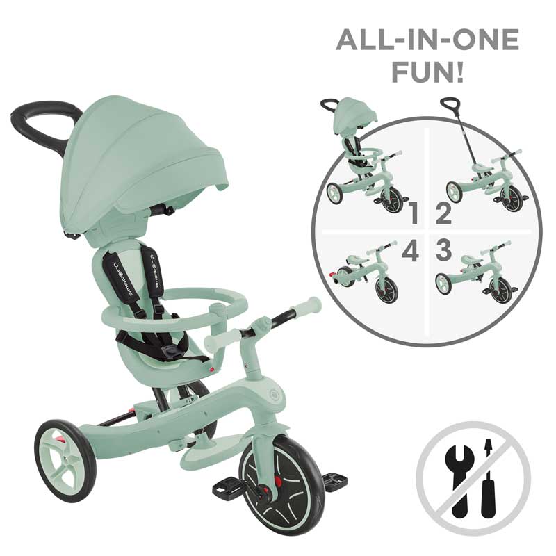 Children's tricycle 4 in 1 GLOBBER EXPLORER TRIKE ECOLOGIC, pistachio