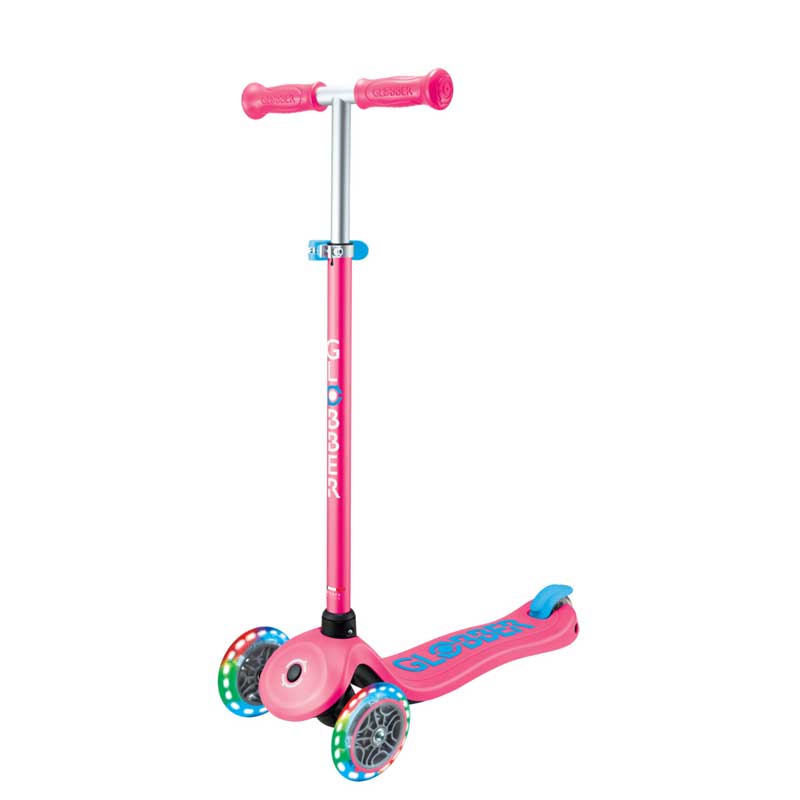 Children's scooter with 3 luminous wheels GLOBBER PRIMO PLUS LIGHTS, pink