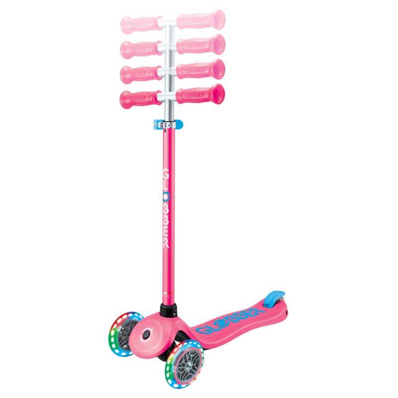 Children's scooter with 3 luminous wheels GLOBBER PRIMO PLUS LIGHTS, pink