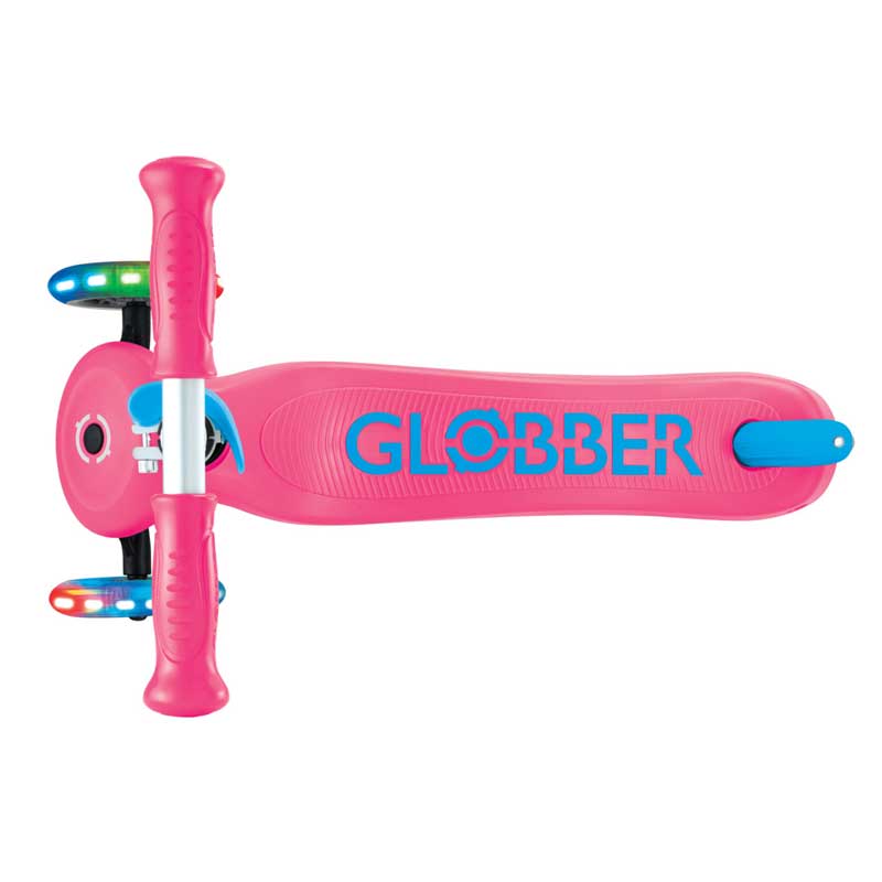 Children's scooter with 3 luminous wheels GLOBBER PRIMO PLUS LIGHTS, pink