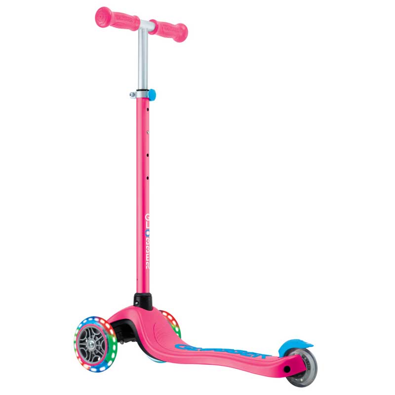 Children's scooter with 3 luminous wheels GLOBBER PRIMO PLUS LIGHTS, pink