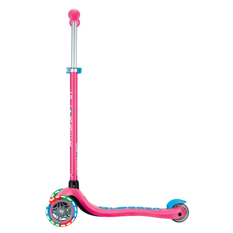 Children's scooter with 3 luminous wheels GLOBBER PRIMO PLUS LIGHTS, pink