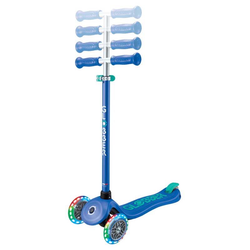 Children's scooter with 3 glowing wheels GLOBBER PRIMO PLUS LIGHTS, blue - green