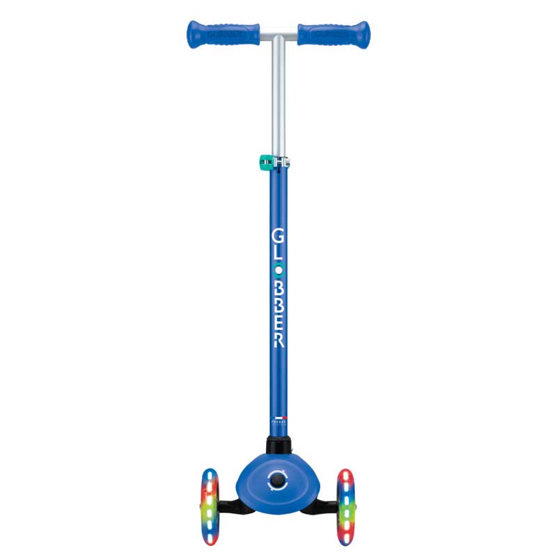 Children's scooter with 3 glowing wheels GLOBBER PRIMO PLUS LIGHTS, blue - green