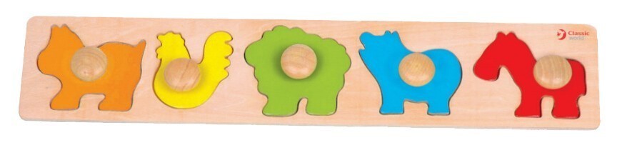 Children's wooden puzzle with animals