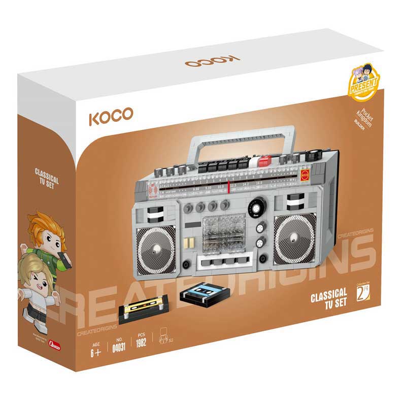 Children's construction set Retro cassette player - 1982 parts