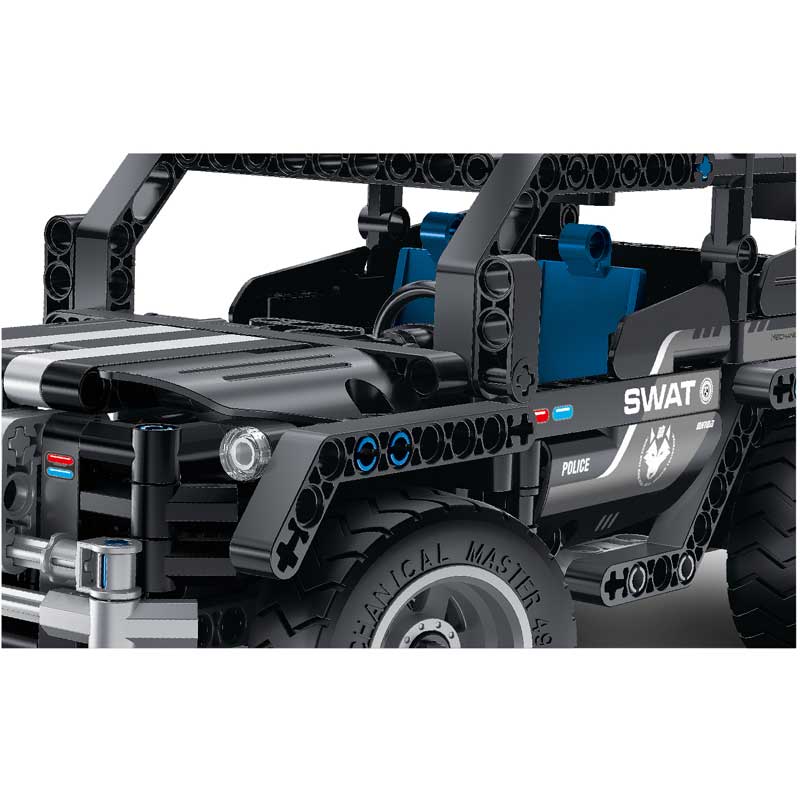 Children's plastic construction set 2 in 1 Military jeep SWAT - 391 parts