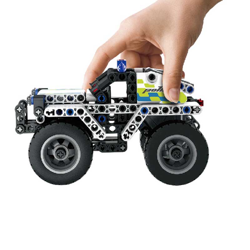 Children's plastic construction set Police jeep - 199 parts