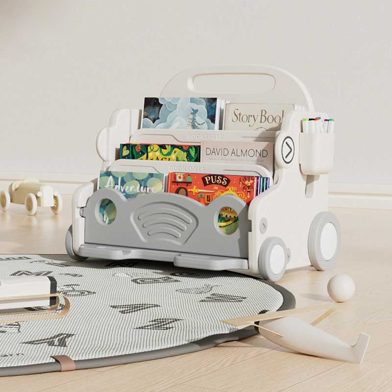 Children's mobile organizer with drawing board - Gray car
