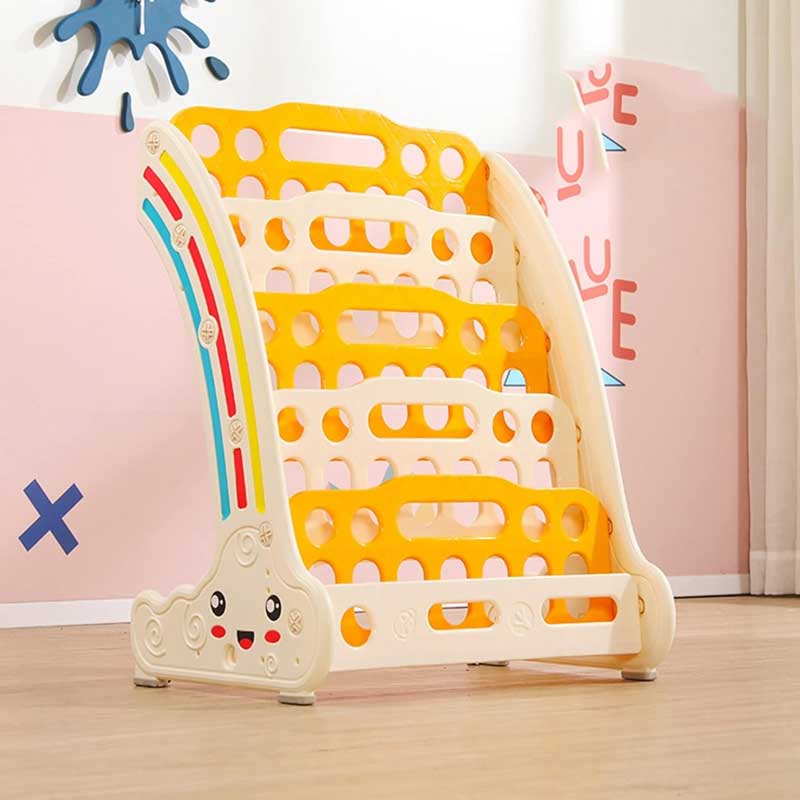 Combined children’s bookshelf for books and toys - yellow