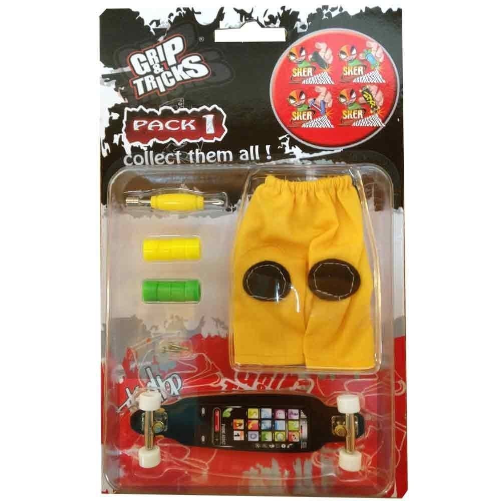 Finger toy set LONG BOARD, black, with screen