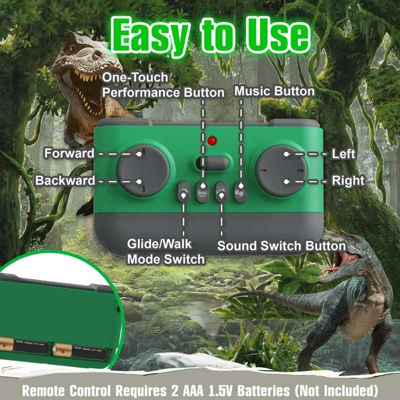 Interactive Assembled Dinosaur Dino with RC in Green Color