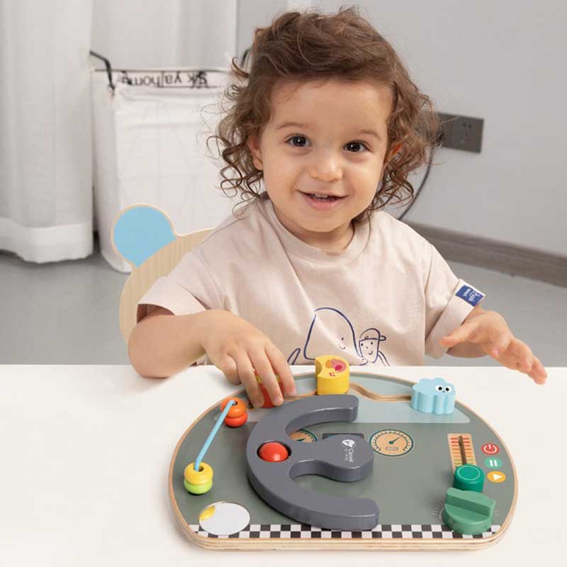 Interactive wooden children's toy - Car steering wheel