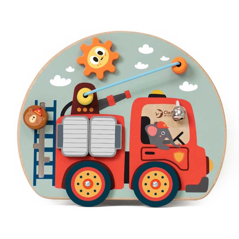 Interactive wooden children's toy - Fire truck