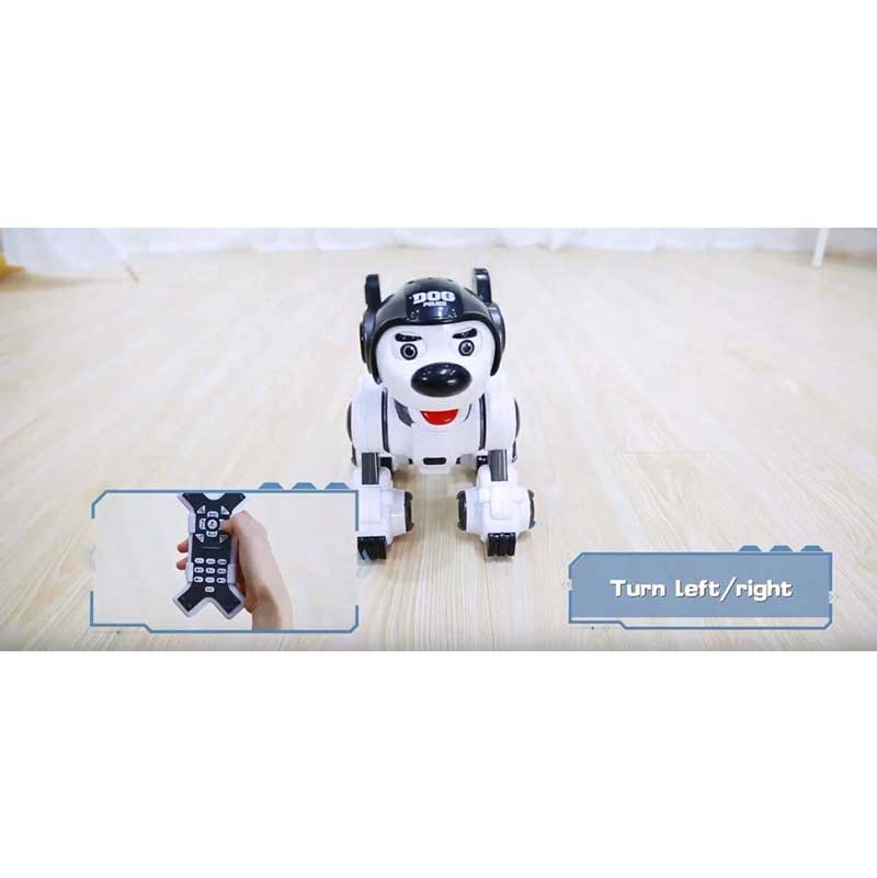 Interactive police dog - robot with black helmet