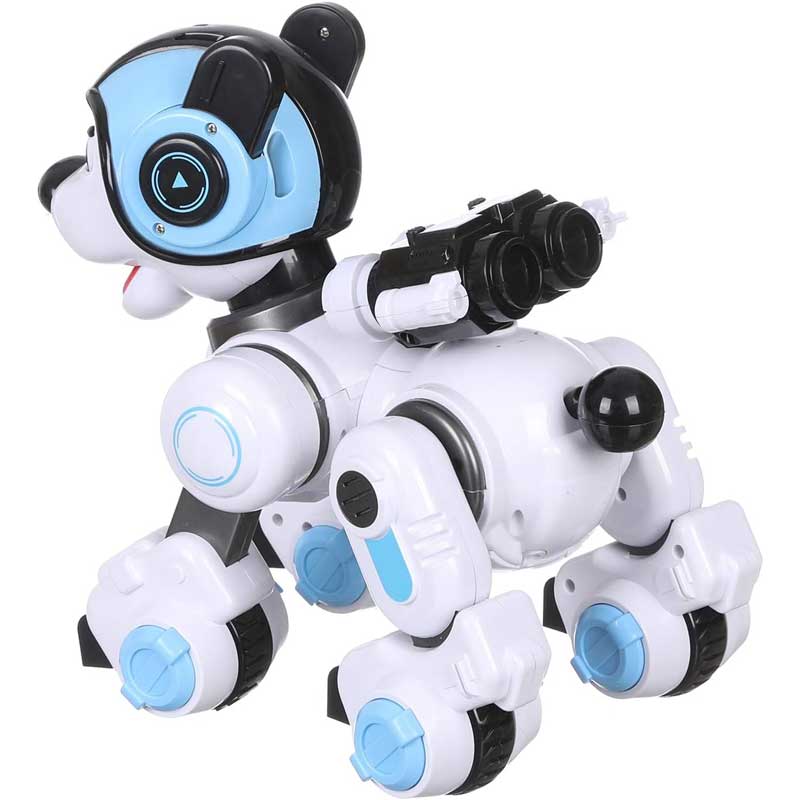 Interactive police dog - robot with blue helmet
